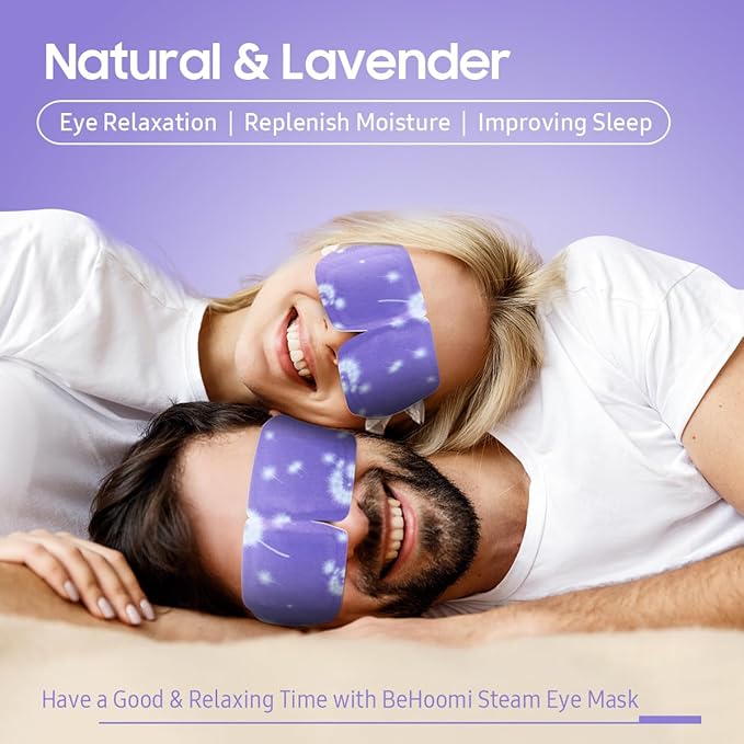 30Packs Steam Eye Mask, Heated Eye Mask Warm Compress for Eyes, Self Heating Disposable Steam Mask for Home Sleep, Spa, Travel Essentials & Relaxation Gifts, Stocking Stuffers (Lavender)