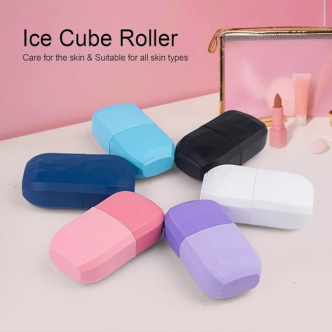 Diamond ice Cube Roller - Silicone Skin Care ice Roller for face & Eye Puffiness Relief Beauty gua sha Facial Tools Massage ice Mold cryo Cube ice Roller Best Women’s Gift (White)