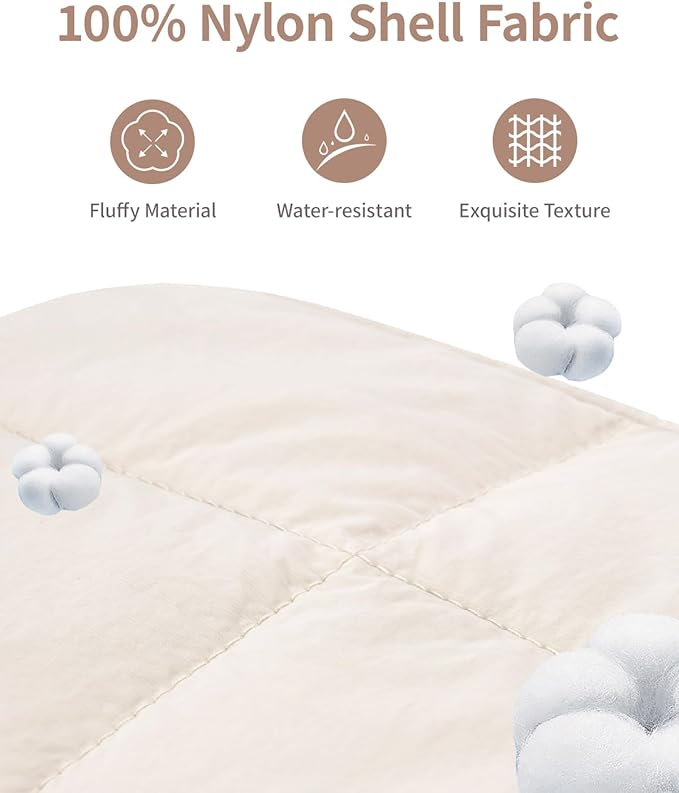 Narwey Puffy Makeup Bag for Travel Women Girl, Quilted Makeup Bag Cosmetic Bag, Cute Puffer Make up Organizer Bags, Travel Toiletry Bag Toiletries (Beige)