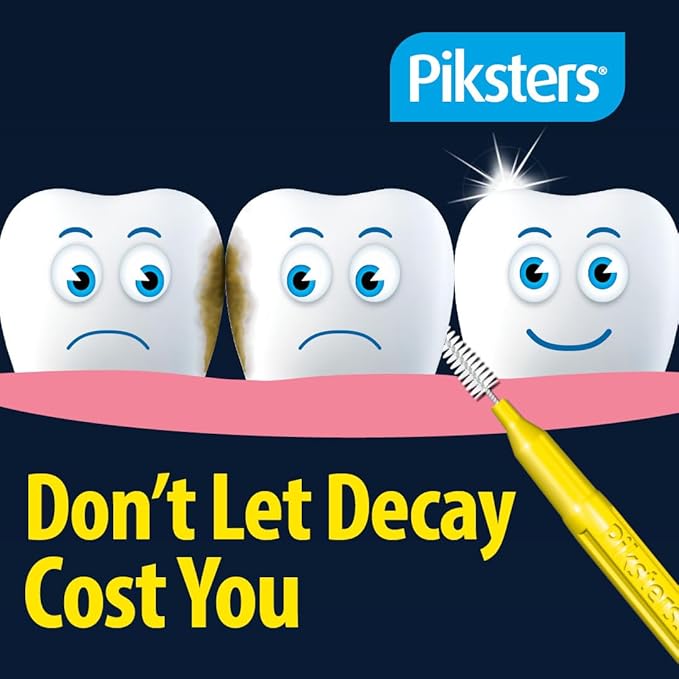Piksters Interdental Brushes, 40 pk, Size 3, Interdental Tooth Brush for Medium Gaps, Gum Soft Bristles for Plaque Removal, Safe for Braces
