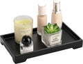 Luxspire Vanity Tray, 6"x 10" Rectangle Bathroom Tray, Toilet Tank Tray, Resin Kitchen Tray Decorative Jewelry Tray, Vanity Countertop Organizer Bathroom Accessories, Medium, Matte Black