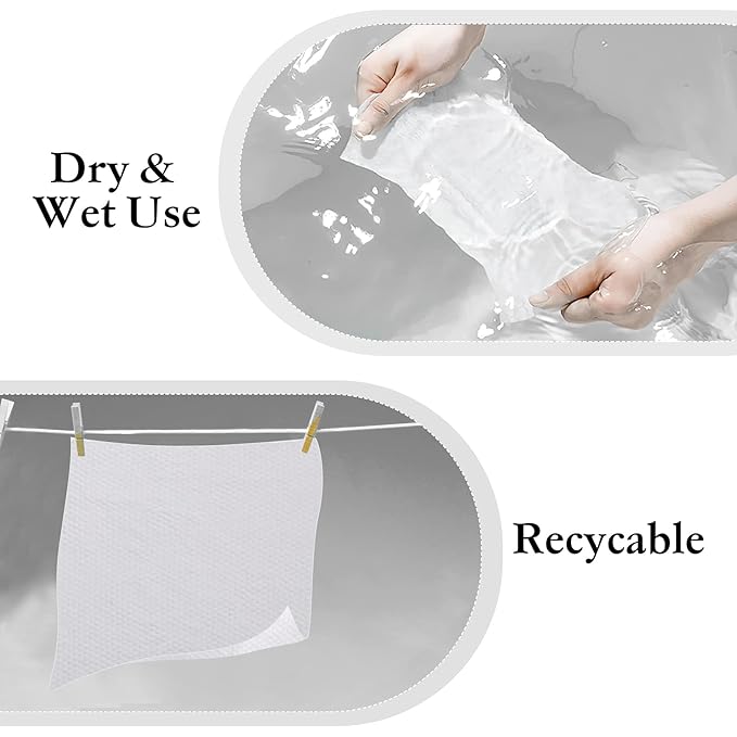 Disposable Face Cloths for Washing Disposable Towels Facial Towelettes Facial Cleansing Cloths (2 Pack)
