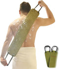 Back Scrubber with Upgraded Handles - 39Inch Double-Sided Body Exfoliator for Shower/Bath, Deep Cleansing Back Washer for Hard-to-Reach Areas, Unisex (Men & Women) (Green)