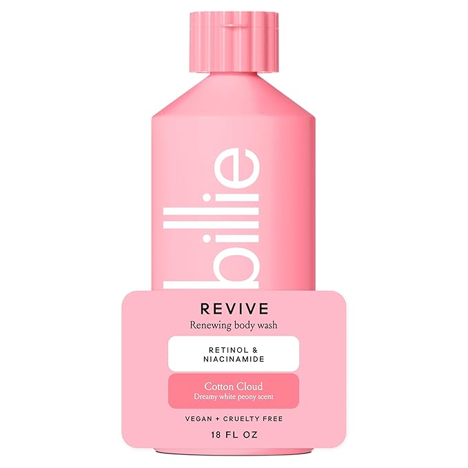 Billie Reviving and Renewing Women's Body Wash, 18 fl oz, Cotton Cloud Scent, Vegan, Cruelty Free