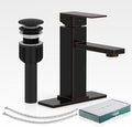 Bathroom Sink Faucet, Oil Rubbed Bronze Bathroom Sink Faucets & Parts(Pop-up Drain+6" Escutcheon Plate+Supply Hoses), Single Handle for Modern Farmhouse RV Sink