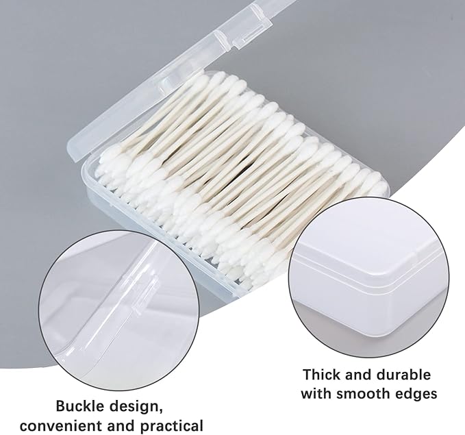 Portable Travel Cotton Pad Holder Cotton Swab Ball Holder Dispenser Cosmetic Sponge Storage Box with Transparent Lid Storage Jar Cosmetic Pad Container Dental Floss Box 3 pcs