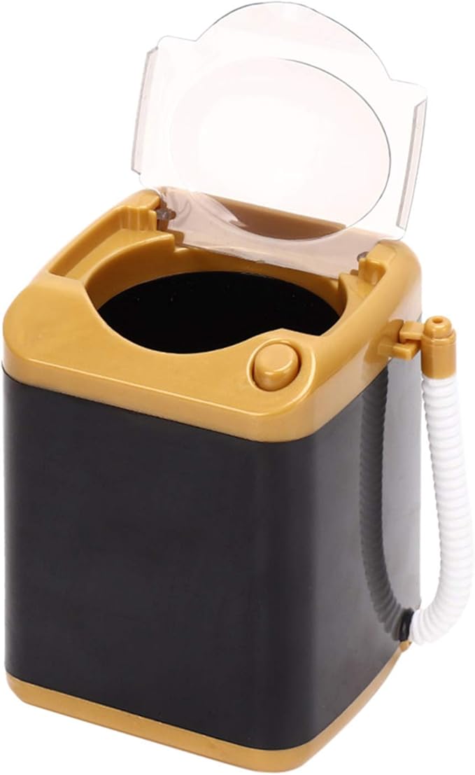 Electric Washing Machine, Washing Machine, Mini Electric Brush Washing Machine for Cleaning Cosmetic Tool Girls Ladies(gold)