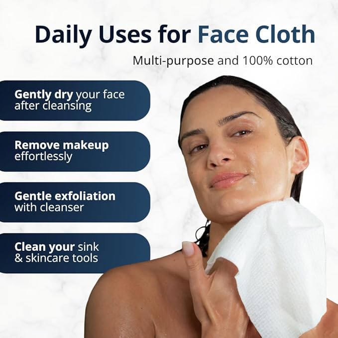 Sima Disposable Face Towels for Drying - 100% Cotton Face Wipes 150 Pack - Biodegradable Makeup remover for sensitive Skin, Gentle Clean facial cloth - Ultra-Soft & Lint-Free, Cruelty Free