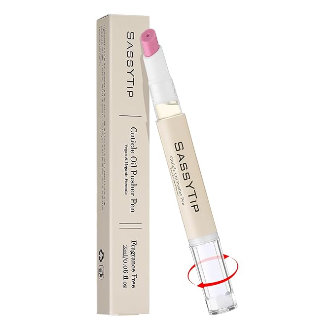 Ceramic Cuticle Pusher & Oil Pen, 2ml Rose/Lavender/Fragrance Free Scented Nail Care Pen, Gentle Cuticle Remover for Dry & Damaged Nails, Moisturize Strengthen Brighten (Beige3.0)