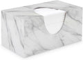 Tissue Box Cover Rectangle - Tissue Box Holder Rectangular - Compatible with Puffs - Acrylic Marble Bathroom Accessories Decor