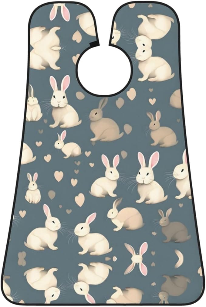 Rabbit Background Print Beard Bib Shaving Apron, Beard Hair Trimming Cape Gift For Dad