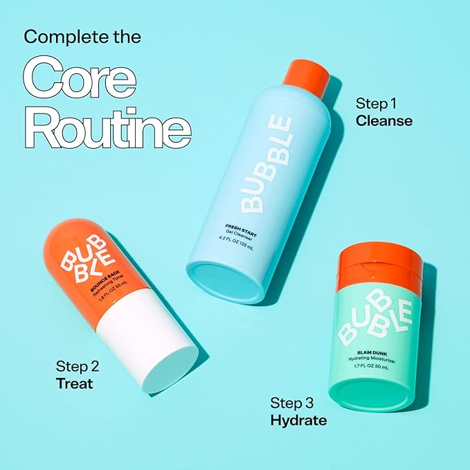Bubble Skincare Fresh Start Gel Cleanser - Gentle Exfoliating Face Wash for Oily Skin - Formulated with Aloe Vera Juice + Caffeine to Protect and Soothe Complexion (50ml) (Pack of 2)