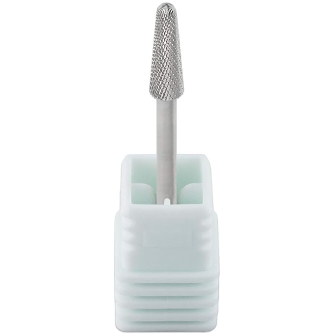 USA PANA Professional 3/32" Shank Size - Cone Shape Carbide Bit - Nail Drill Bit for Manicure Pedicure Tools Dremel Machine - Gold, Silver (Extra Fine, Silver)
