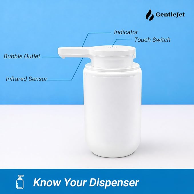 SimpleFoam Automatic Foaming Soap Dispenser – Touchless Sensor, USB-C Rechargeable, IPX5 Waterproof, Dual Output for Bathroom Kitchen Sink, ABS Compact Design
