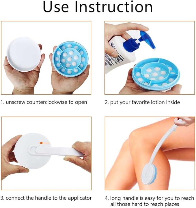 Lotion Applicators for Back - Back Lotion Applicator for Women Men Elderly - Foldable Long Handle Easy Reach Self Apply Body Cream,Sunscreen