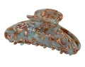 Wenlly large tortoise shell claw clip, 4.1 Inch cellulose acetate hair claw clips, marble non-slip strong hair hold barrettes for women and girls, green