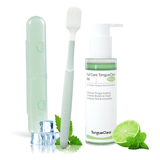 Soft Oral Cleaner & Gel Kit | Silicon Oral Mucosal Cleaner with Air Bag | Mouth Odor Eliminator | Fresh Mint (Set of 1)…