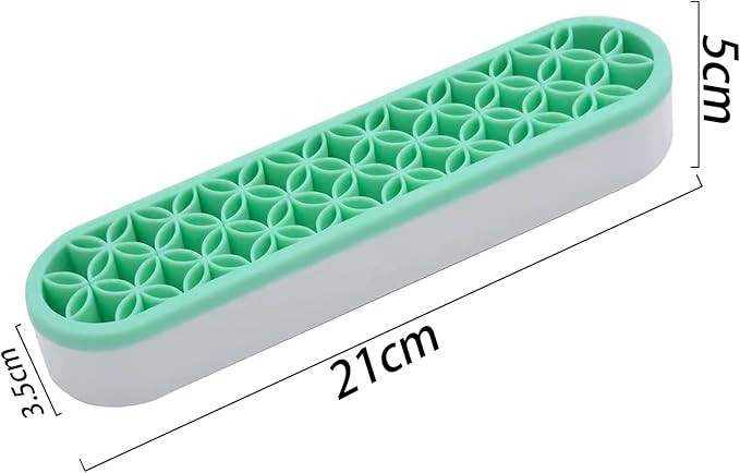 2 PCS Multi-Purpose Cosmetic Storage Box, Desktop Organizers Silicone Make Up Brush Storage Stand, Desktop Storage Box for Eyeliner Pencil, Art Supplies, Painting Brush (Green)