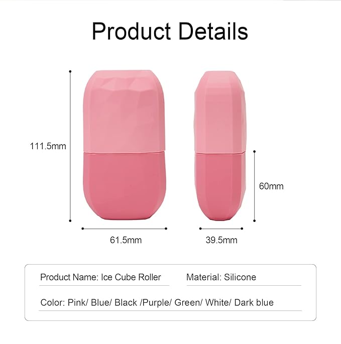 Diamond ice Cube Roller - Silicone Skin Care ice Roller for face & Eye Puffiness Relief Beauty gua sha Facial Tools Massage ice Mold cryo Cube ice Roller Best Women’s Gift (Dark Blue)