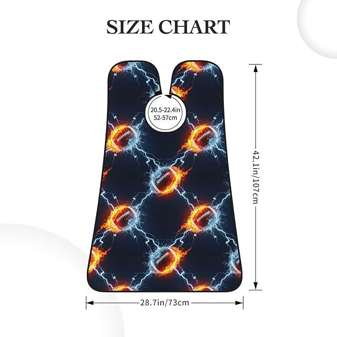 Waterproof Grooming Apron, Non-Stick Beard Bib with Suction Cups, for Fire and Water American Football Sports
