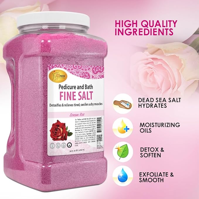 Sensual Rose Detox Foot Soak | Professional Spa-Grade Treatment | Real Mineral Detox for a Genuine Spa Experience & Visibly Transformed Feet (128oz / 10.5 lbs)