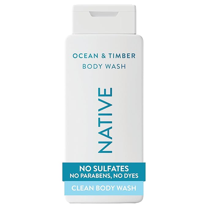 Native Body Wash Contains Naturally Derived Ingredients | For Women & Men, Sulfate, Paraben, & Dye Free Leaving Skin Soft and Hydrating | Ocean & Timber 18 oz