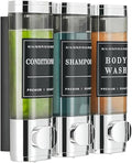 Shower Soap Dispenser Wall Mounted No Drill Shampoo Dispenser for Shower Wall Shampoo and Conditioner Dispenser Bathroom Hotel 3 * 300ml Chrome Self
