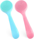2Pack Silicone Face Brush Manual Face Scrub Brush Soft Facial Brushes Waterproof Exfoliating Face Brush Skin Friendly Face Cleaner Brush for Women and Men Blackheads Makeup Residues Removal
