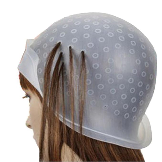 Highlight Caps with Coloring Hair Hook 2 Packs, Frosting Coloring Cap, Professional Salon Silicone Hairdressing Tools
