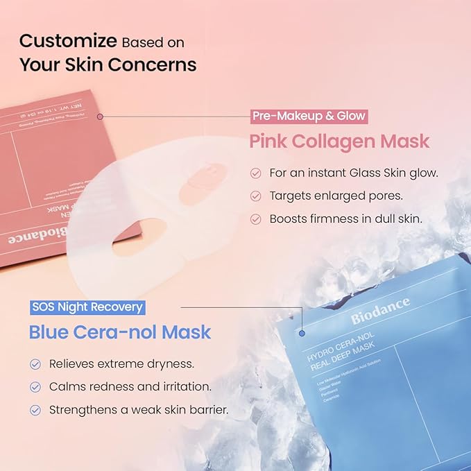 BIODANCE Best Mask Duo: Bio-Collagen & Ceramide Panthenol Real Deep Mask Set, Firming, Hydrating, Face Mask Bundle for Glass Skin, Korean Skincare Set, Korean Skin Care, Facial Mask Set