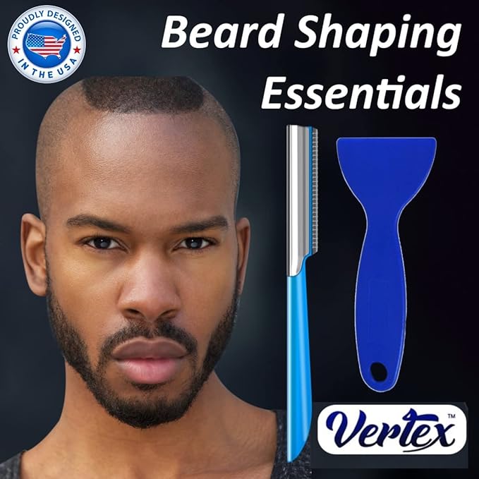 Mens Travel Shaver Razor With Case Mens Beard Shaping Tool Mustache Beards Trimmer Straight Edgers Shave Home Goatee Shaper | Straight Mustaches Edger Angles Disposable Razors Stainless Steel Blade Straightener