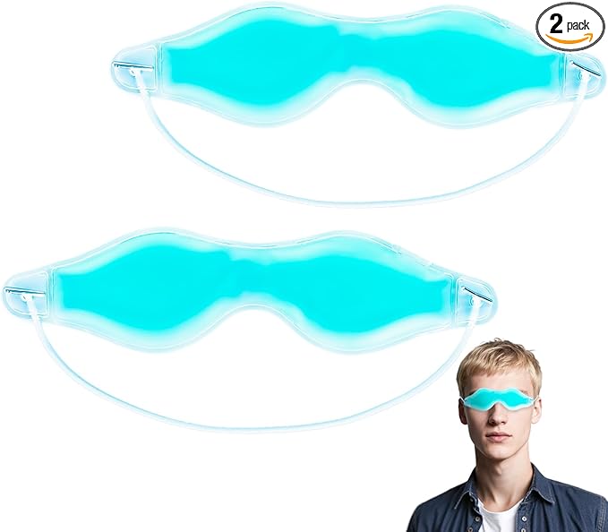 2 PCS Cooling Eye Mask, Reusable Cold Eye Mask for Hot Cold Treatment for Eye Strain, Eye Swelling, Eye Redness, Puffy Eyes, Dark Circles, Smooth Fine Lines, and Eye Recover Surgery.