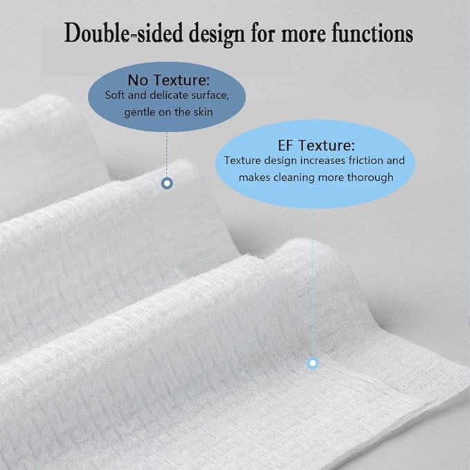 Disposable Face Towels, Facial Cleansing Cloths, Extra Soft Makeup Removing Cleansing 10"×12" Face Towelettes, Skin Care and Makeup Removal, 100% Pure Plant Fiber