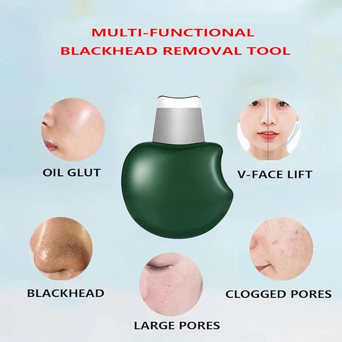 2 Pcs Blackhead Remover Tool, Silicone Face Scraper for Deep Cleansing, Skin Spatula Pore Cleaner, Nose Blackhead Scraper, Skin Scrubber Face Spatula for Men and Women (Green)