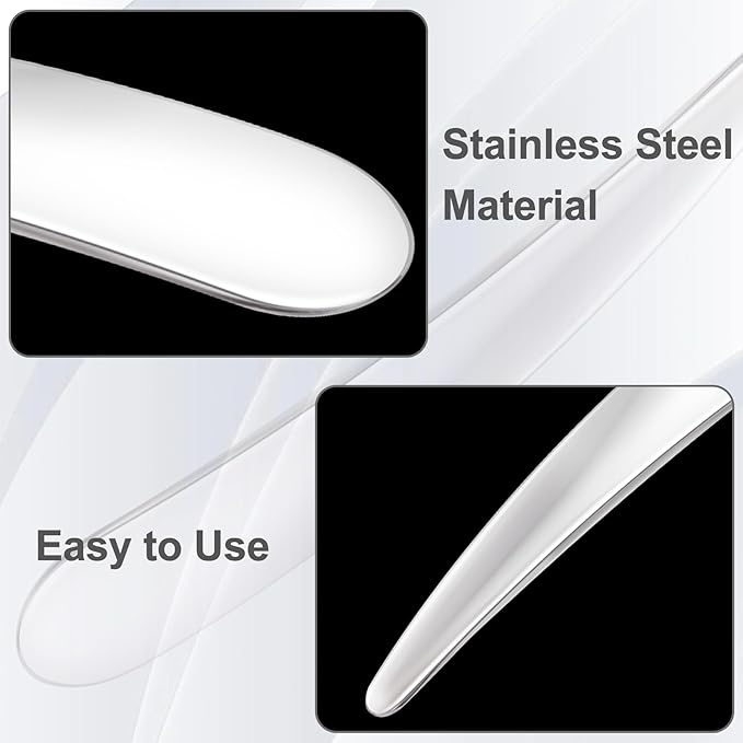 3pcs Mini Stainless Steel Makeup Spatula, Reusable Cosmetic Cream Spatulas Spoon, Skincare Scoop Applicator Facial Massage Beauty Tools for Mixing and Sampling Face Eye Cream- Silver