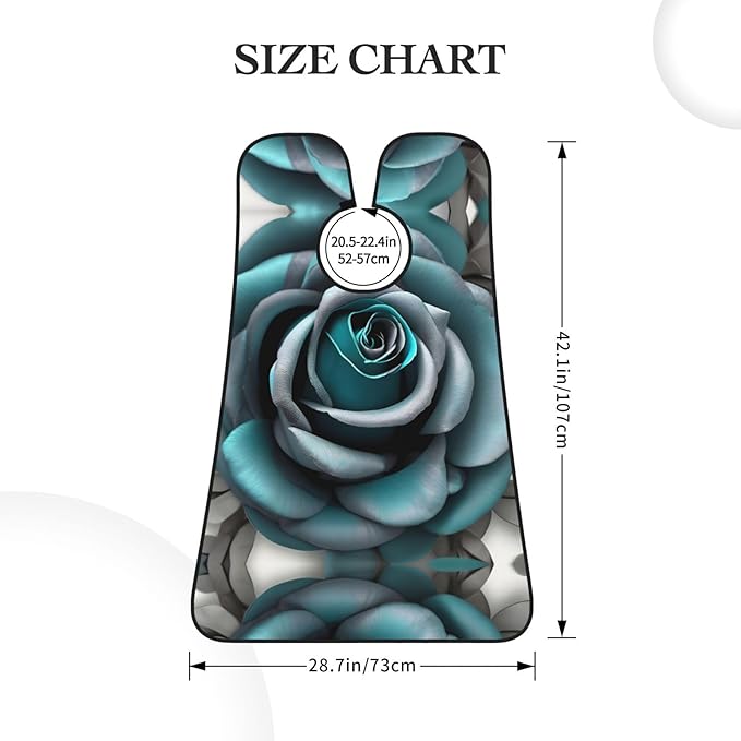 Teal Gray Rose Print Beard Bib Apron For Men, Beard Hair Catcher For Men Shaving Trimming,Beard Cape Cloth