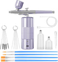 Airbrush Kit Portable Airbrush Air Brush Kit with Air Compressor Airbrush for Nails Airbrush Compressor High Pressure Nail Airbrush Machine Handheld Mini Air Brush Kit (Purple)