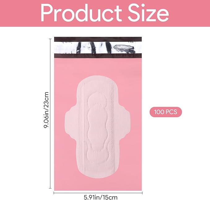 100 Pcs Sanitary Napkin Disposal Bags, Feminine Hygiene Period Bags for Tampons & Pads, Period Disposal for Teen Girls, Odor Blocker, Leak-Proof Sanitary Storage for Menstrual Products