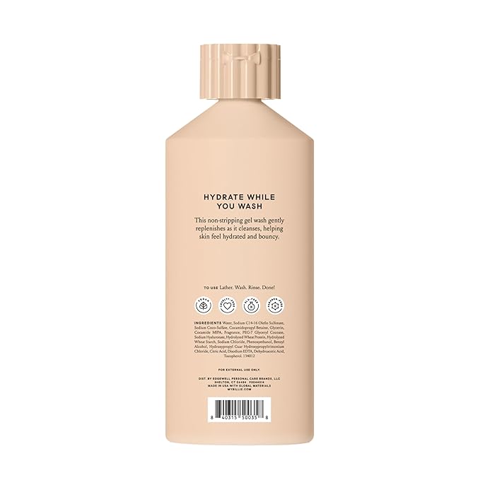 Billie Bounce, Hydrating Body Wash, Hyaluronic Acid + Peptides, Hydrating & Replenishing, 18Fl Oz