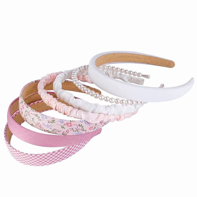 Fashion Headbands Set - Girls & Women Pearl Hairbands, Non-slip, Different Patterns