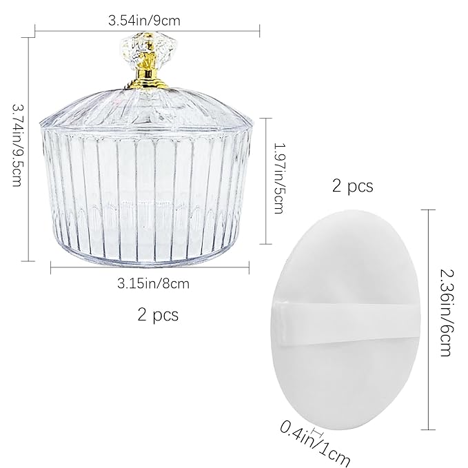 6-Pcs Fluffy Soft Plastic Powder Puff Dish for Women 3.15 inch