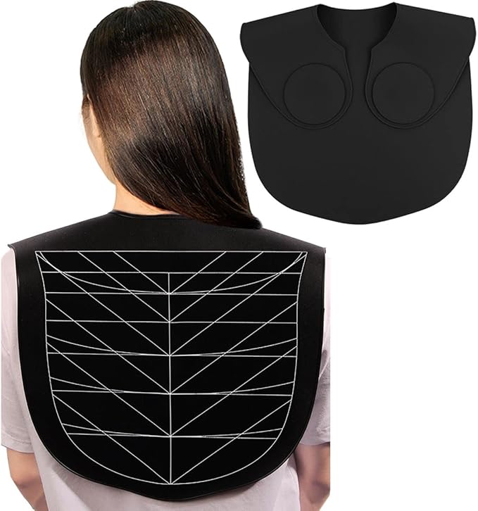 Hair Cutting Guide Collar Silicone Waterproof Cutting Cape for Hair Stylist Hair Cutting Mat for Shoulders Hair Cut Mat with Guidelines Weighted Neck Wrap for Salon Home Large