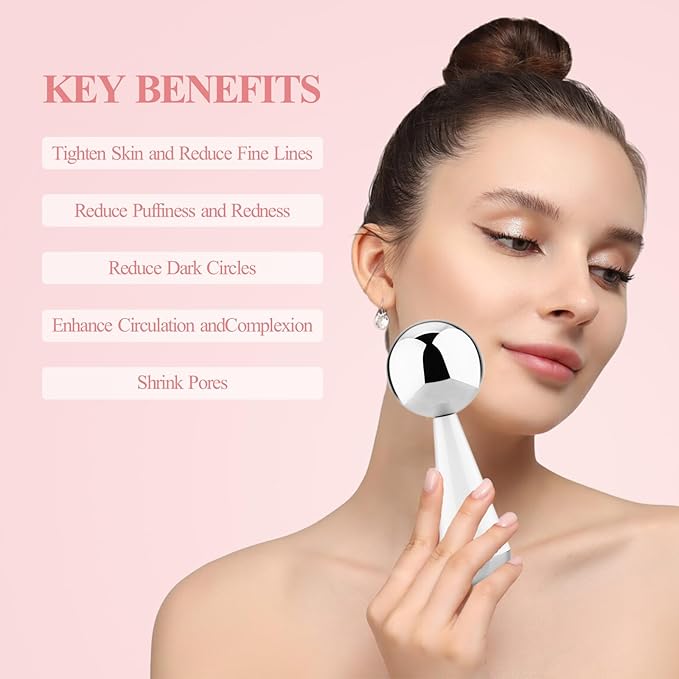 Running man Cryo Sticks for Face - Facial Skin Care Tools for Women Face Eyes, Ice Globes - Cooling Massage Tools, 360 Rotating Unbreakable Stainless Steel Cooling Face Globes