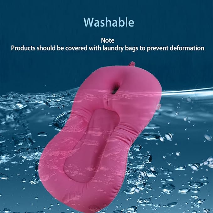 Baby Bath Mat, KAKIBLIN Baby Bathtub Cushion Soft Anti-Slip Bath Pad 0-6 Month Infant Bath Pillow, Pink