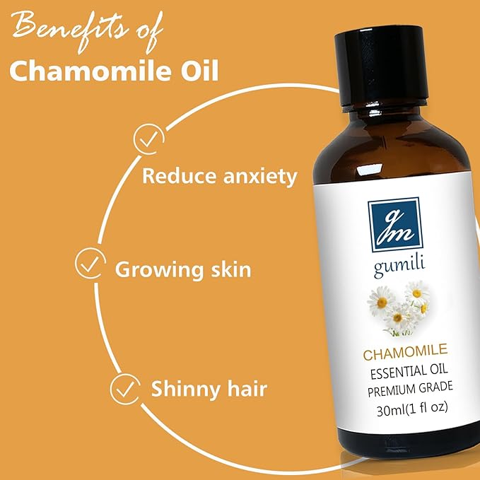 Chamomile Essential Oil 1 Oz - Pure Chamomile Oil for Skin, Relaxation & Aromatherapy, Diffuser, Massage & DIY
