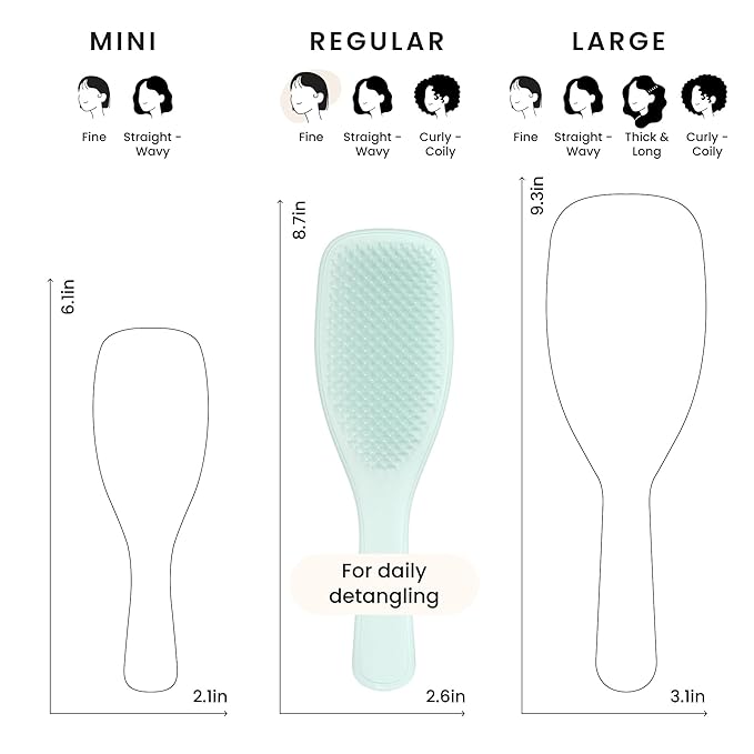 Tangle Teezer Fine Ultimate Detangler Brush, Dry & Wet Hair Brush to Detangle & Reduce Breakage for Fine Hair Types, Ice Blue