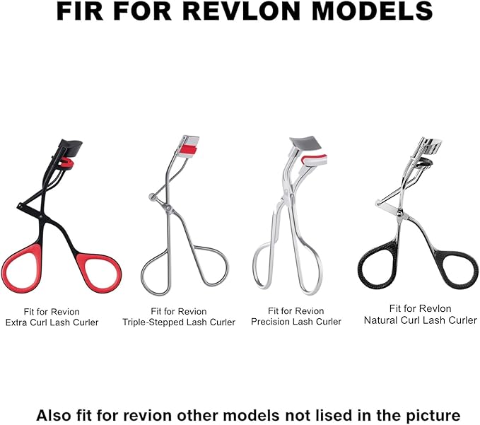 24Pack Compatible with Revlon Eyelash Curler Refills,Red Silicone Eye Lash Curler Refills Compatible with Most Revlon Lash Curlers.