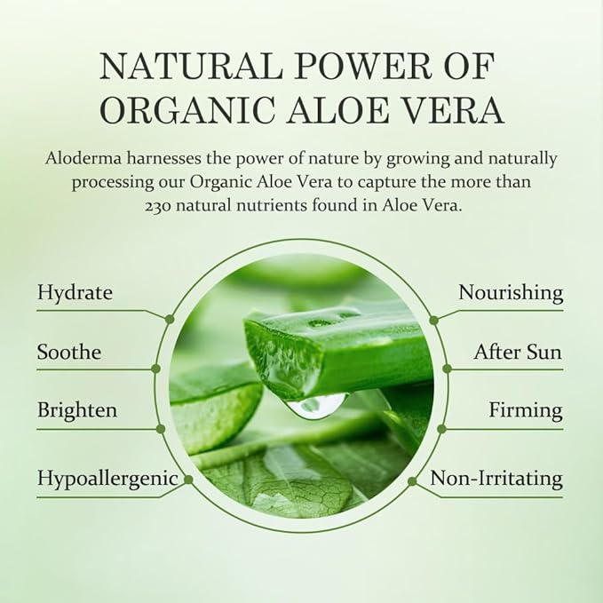 Aloderma Organic Aloe Botanical Hydrating Mister - Made within 12 Hours of Harvest to Soothe & Moisturize, Lightweight Fine Mist Facial Spray - Refresh & Hydrate Skin Through the Day, 120ml/4.23Oz