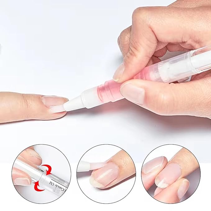 Yimart 4pcs 15 Smell Nail Nutritional Oil Pen Liquid,Nail Cuticle Oil Pen,Nail Oil,Anti-barb Nail Edge Nutritional Oil, Finger Edge Oil,Female Nail Care Tool (Rose, 2ML)