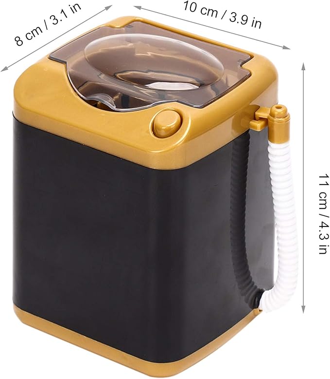 Electric Washing Machine, Washing Machine, Mini Electric Brush Washing Machine for Cleaning Cosmetic Tool Girls Ladies(gold)